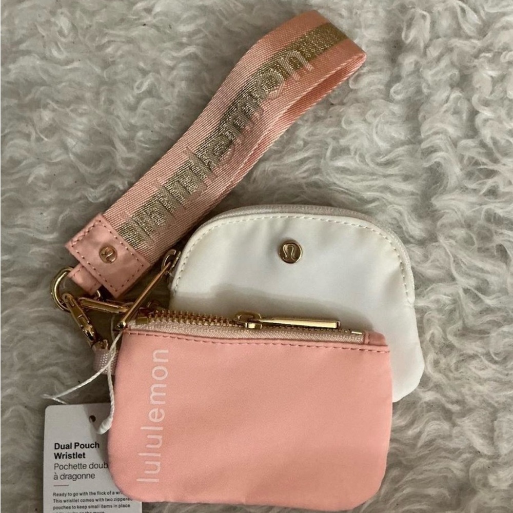 lululemon athletica Pink and Cream Wristlet Set